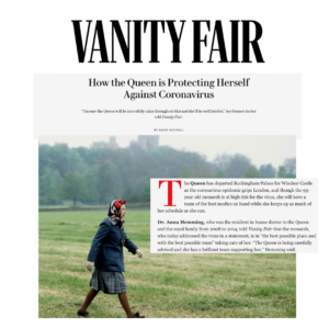 Dr Anna Hemming talks to Vanity Fair about how the Queen will be looked after during the Coronavirus Pandemic
