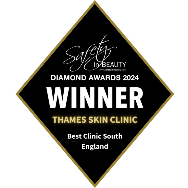Safety in beauty Diamond Award WINNER 2024 Thames Skin Clinic, Best Aesthetic Clinic South England. Founded by Dr Anna Hemming.
