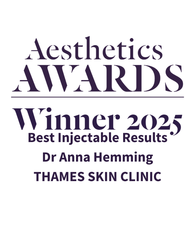 Aesthetic Award winner 2025 Best injectable results in the UK Dr Anna Hemming Thames Skin Clinic
